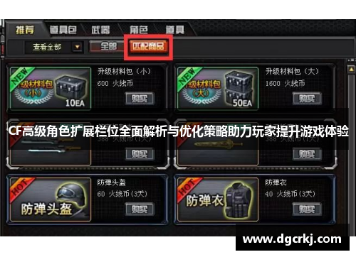 CF高级角色扩展栏位全面解析与优化策略助力玩家提升游戏体验